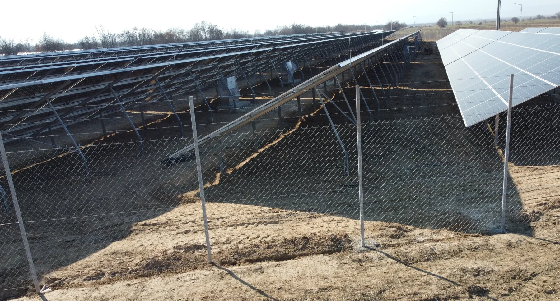 Galvanized solar plant perimeter fence